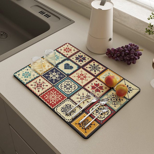 Escurridor de platos de cocina, alfombrilla absorbente para secado de vajilla, Mantel Individual, Protector de encimera, Tapis de cocina