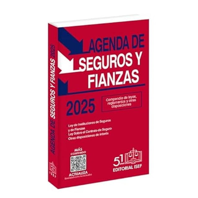 Libro Agenda De Seguros Y Fianzas 2025 Tapa Blanda, Autor Ediciones Fiscales Isef, Editorial Ediciones Fiscales Isef