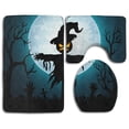 thumbnail image 1 of JSDART Halloween 3 Piece Bathroom Rugs Set Bath Rug Contour Mat and Toilet Lid Cover, 1 of 2