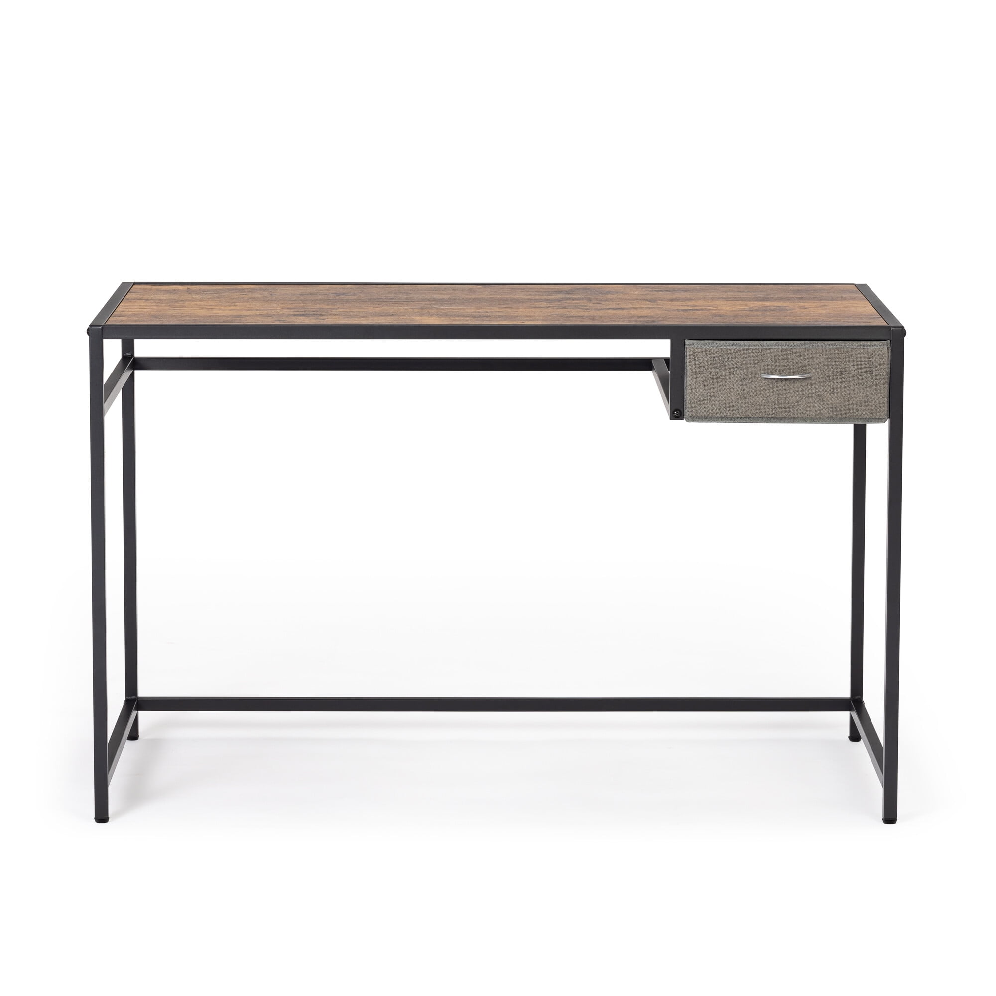 KALEFU Computer Desk Particle Board Home Office Desk Dark Brown Finish