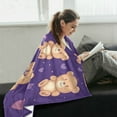 thumbnail image 2 of Qxltty Cute Teddy Bear and Heart Pattern Soft Cozy Fluffy Blankets for Couch Sofa Chair Bed Camping Picnic Travel Lightweight Bed 50×60inch, 2 of 7