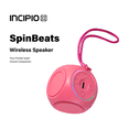 thumbnail image 2 of Incipio SpinBeats Wireless Bluetooth Speaker Portable Mini Speaker with RGB Lights, Spinning Top Design, Compact Pocket Size, Loud Clear Sound for Phone, Tablet, Laptop, Travel LED Speaker-Pink, 2 of 13