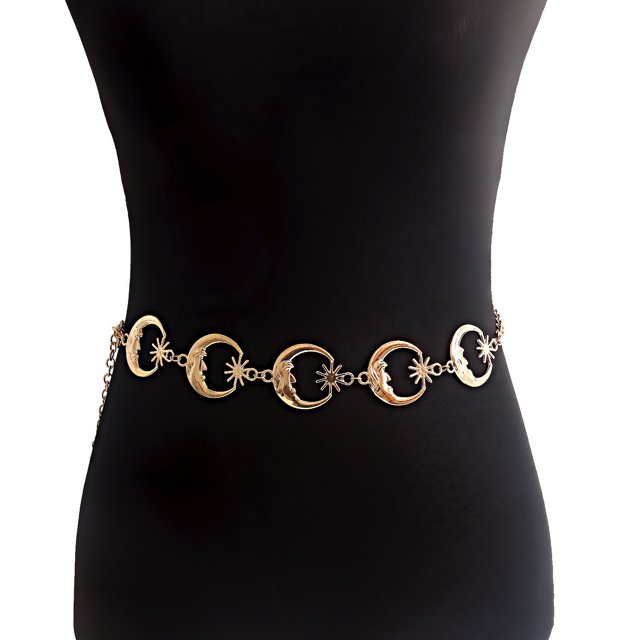 Cadena de cintura con forma de media luna para mujer, accesorios de joyería para chica sexy
