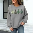 thumbnail image 3 of Waffle Christmas Sweatshirt Womens Christmas Tree Printed Crewneck Sweaters Pullove Loose Casual Shirts Holiday Long Sleeve Tops Xmas Gifts, 3 of 6
