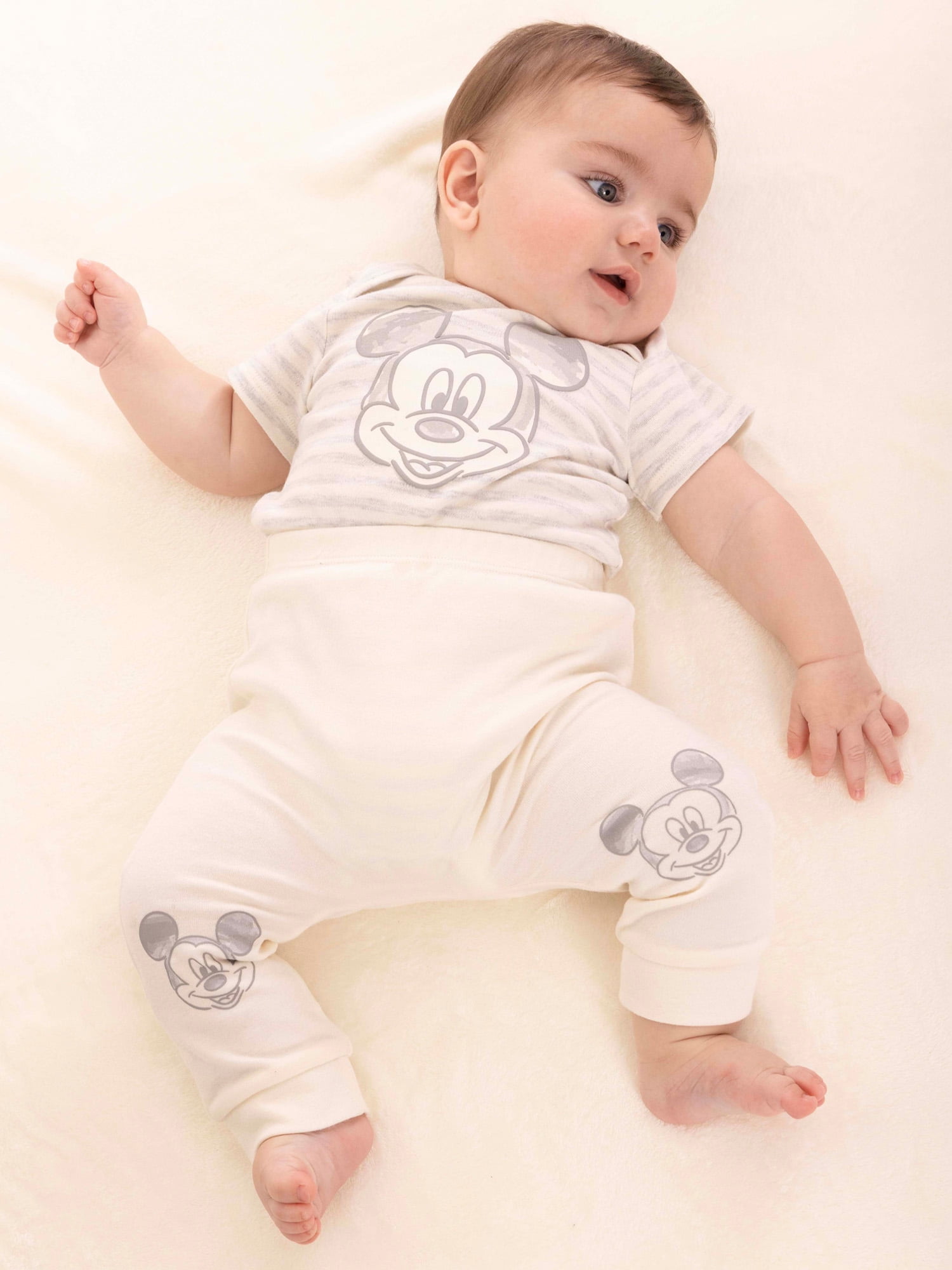 Disney Baby Wishes + Dreams Mickey Mouse Infant Baby Jogger Pants, 3-Pack, Sizes Newborn-12 Months