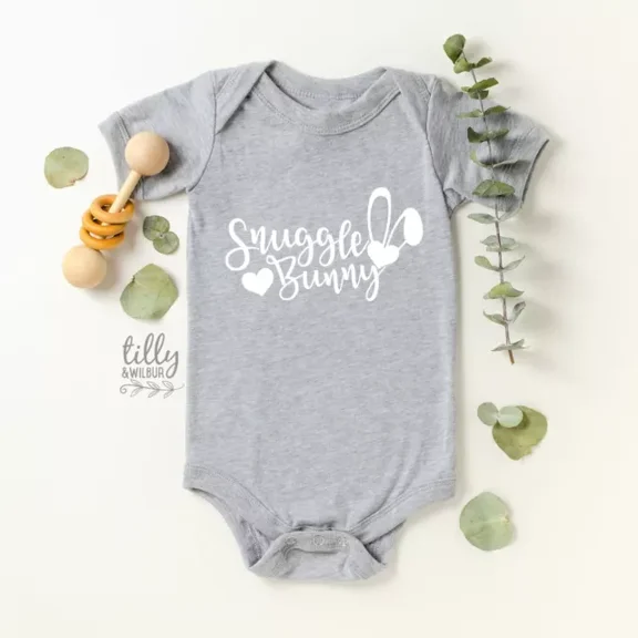 Snuggle Bunny Easter Baby Bodysuit, Bunny Ears Bodysuit, First Easter Baby Cute Baby Onesie, BABY BODYSUIT LAT 4424