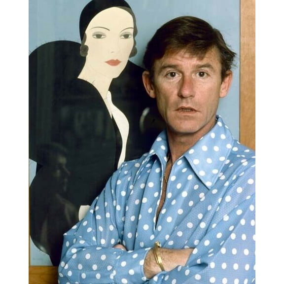 Roddy McDowall 1970's portrait in blue polka dot shirt 5x7 inch photo Poster