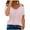 Pink, variant on Plebaso Cold Shoulder Tops for Women V Neck Short Sleeve Trendy Summer Casual Eyelet Beach Vacation Blouses