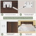 thumbnail image 6 of King Size Headboard Only, Modern Fluted Wall-Mounted Head Board with Lighting, Boho Wood Bed headboard Stylish Bedroom Decor, Espresso, 6 of 9