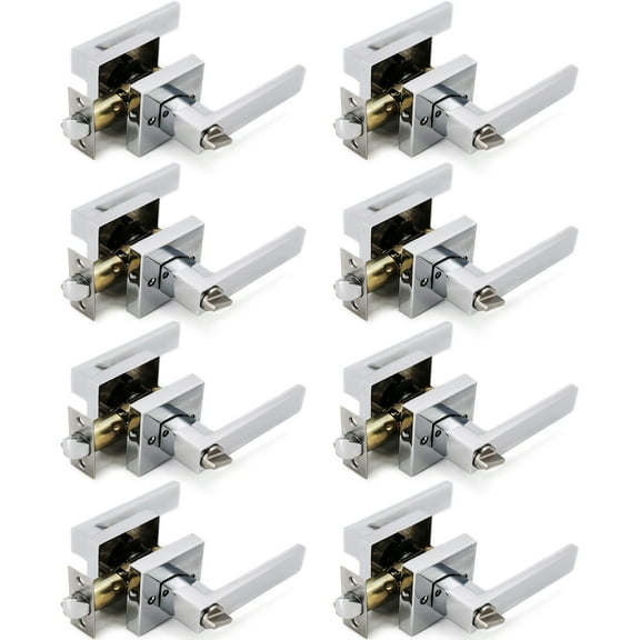 Crown Door Lever Chrome Keyed Door Handle 8 Pack by Villar Home Designs