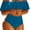 Blue, variant on MSJUHEG Full Coverage Swimsuits for Women,Plus Size Swimsuit for Women,Halter Swimsuits for Women,Push Up Swimsuit,Ribbed Swimsuit for Women,2 Piece Bikini Set,Ruffle Swimsuits for Women Black L
