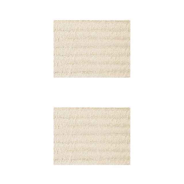 Billuyoard Alfombrilla de chenilla duradera para pies, alfombra de baño cómoda y limpia para suelos, alfombrillas de baño, alfombrillas de blanco marfil 43*61 2piezas
