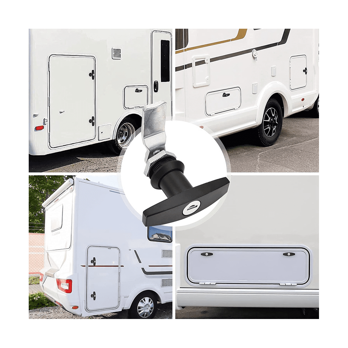 T-Handle Door Lock Truck Cap Locking with 2 Keys for Most of Truck Cap Toppers Tops Black