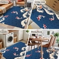 thumbnail image 5 of 3'x5' Area Rugs, Coastal Wave Indoor Outdoor Area Rug for Living Room Bedroom, Japanese Style Ocean Fish Blue Washable Bathroom Rugs Kitchen Floor Carpet Mats Home Decor Aesthetic, 5 of 8