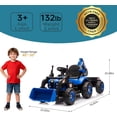 thumbnail image 4 of Ambifirner 24V Kids Ride-On Electric Tractor Toy with 4-in-1 Excavator Dump Truck, Bulldozerc, Kids Ride on Car w/Parent Remote Control,3-Speed Adjustable,Built-in Music Player,LED Tail-light, 4 of 9