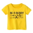 thumbnail image 4 of PMVFHDE Hauts Tendance pour Filles Manches Courtes T-Shirts Graphiques Mignons Mode Décontractée Respirante Imprimée Jaune, 1-2 Ans, 4 of 4