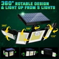thumbnail image 6 of Solar Lights Outdoor Waterproof Motion Sensor - 416 LEDs 3000 Lumens Super Bright 3 Brightness 3 Modes 2400mAh 360° Illumination 32ft Solar Flood Security Light for Outside - 1 Pack, 6 of 7