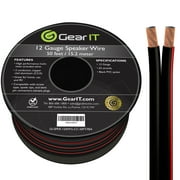 GearIT Pro Series 12 Gauge Speaker Wire, Copper Clad Aluminum CCA Audio Cable, Black, 50ft