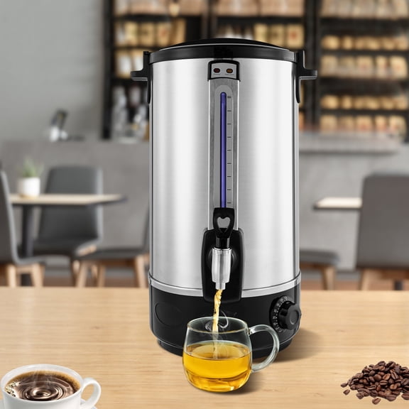 20L Commercial Grade Coffee Urn, 125-Cup Stainless Steel Electric Coffee Maker Hot Water Urn with Spigot, Warm Function, Temperature Control, Anti-slip Base