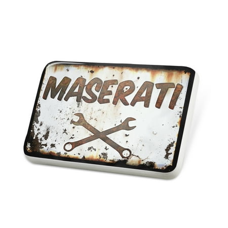 Porcelein Pin Rusty old look car Maserati Lapel Badge – NEONBLOND