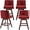 Red Fabric, variant on Modern Swivel Bar Stools Set of 4, 26" Wine Red Counter Height Bar Stools with Back for Kitchen Island, Fabric Upholstered Island Chairs with Wood Legs, Barstool Chairs