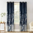 thumbnail image 2 of Hokiten Navy Blue Christmas Tree Blackout Curtains | Light Blocking Print Window Curtains, Xmas Snowflake Thermal Insulated Window Drapes for Living Room Kitchen Cafe (2 Panels, 104"W x 96"L), 2 of 7