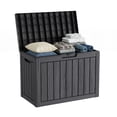 thumbnail image 3 of Joxxoaa 45 Gallon Resin Deck Box, Lockable Patio Outdoor Storage Box for Furniture, Garden Tools and Tools Storage, Waterproof Outside Storage Boxes - Black, 3 of 7