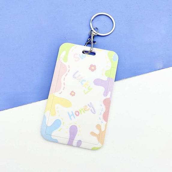 Office School Flower graffiti Name Tags Card Bag Protective Cover Bank Credit Card Handrope Card Holder Badge Holder Bus Card Case ID Card Sheath 12
