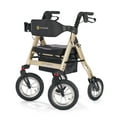 thumbnail image 3 of Comodita Uno All Terrain Heavy-Duty Rollator with a 16" Wide Verona Orthopedic Seat Metallic Champagne, 3 of 7