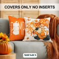 thumbnail image 5 of Gnomes Pumpkin Happy Fall Throw Pillow Covers 18x18 Set of 4 Burnt Orange Rust Modern Farmhouse Happy Autumn Maple Leaf Decorations for Sofa Couch Porch Bed Living Room, 5 of 6