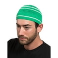 thumbnail image 1 of Striped Beanie Kufi Caps Featuring Cool Designs and Patterns for Men & Women's, Green w/White Stripes, 1 of 5