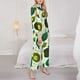 thumbnail image 3 of Fotbe Green Avocado Conjunto de Pijama de Manga Larga para Mujer con Estampado, Ropa de Dormir de 2 Piezas, Conjunto de Casa Suave y Cómodo con Bolsillos-Medium, 3 of 7