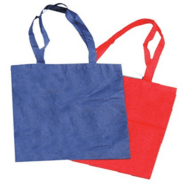 toolusa Long Handled Reusable Tote Bags With Color Variety ( Pack
