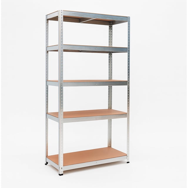 Anaquel de Hierro Bluelander 5 Niveles Ajustables, Capacidad 120 kg, Organizador Multiusos, Plateado
