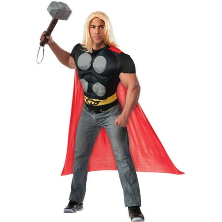 Thor Muscle Shirt and Cape Men's Adult Halloween Costume