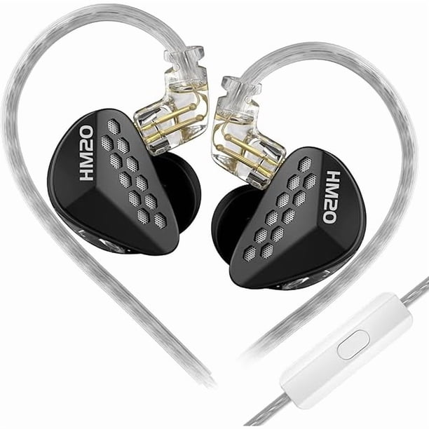 wonima11 CCA HM20 16 Driver units Hybrid IEM in-Ear Earphones,with “XUN-7” dynamic in Ear Monitor Headphones with 0.75mm standard gold-plated PIN connector Wired Earbuds(with Mic, Black)