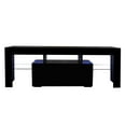 thumbnail image 4 of Low TV Stand for Flat TV 40-55 inch, Modern Living Room Bedroom Console Table with LED RGB Lights Storage Drawer & Shelves Cabinet, Black 51.2x13.8x17.7inch, 4 of 8