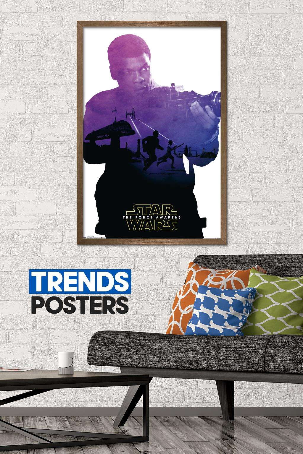Star Wars: The Force Awakens - Finn Badge Wall Poster, 22.375" x 34", Framed