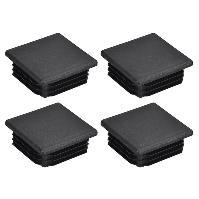 Tapón de tubería de plástico cuadrado de 4 paquetes de 50mmx50mm(1.97pulgadas) Tapas de extremo de poste negro