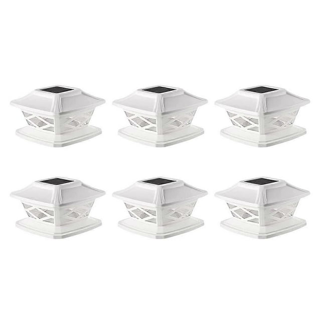 6Pcs Solar Post Cap Lights Post Solar Lights LED Light Outdoor Waterproof Fence Post Solar Lights for Wood Fence