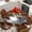 White Brown, variant on Coffee Round Tablecloth, Fitted Table Cover with Elastic for 36"-44" Round Tables, Vintage Art Farmhouse Table Cloth Outdoor Indoor Dinning Party Waterproof Tablecloths