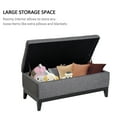 42"" Grey Linen Fabric Storage Ottoman Bench for Living Room