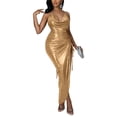 thumbnail image 2 of TRKIYQC Vestido Largo Halter para Mujer, Sin Mangas, con Cordón, Abertura Alta, Sin Espalda, con Lazo, Envuelto, En La Cadera, Vestido Delgado, Ropa Informal De Una Pieza TRKIYQC perder, 2 of 9