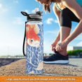 thumbnail image 6 of Watercolor Fish Design 1000ml Tritan Sport Bottle Straw LeakProof Food-Grade Portable Wide Handle, 6 of 7