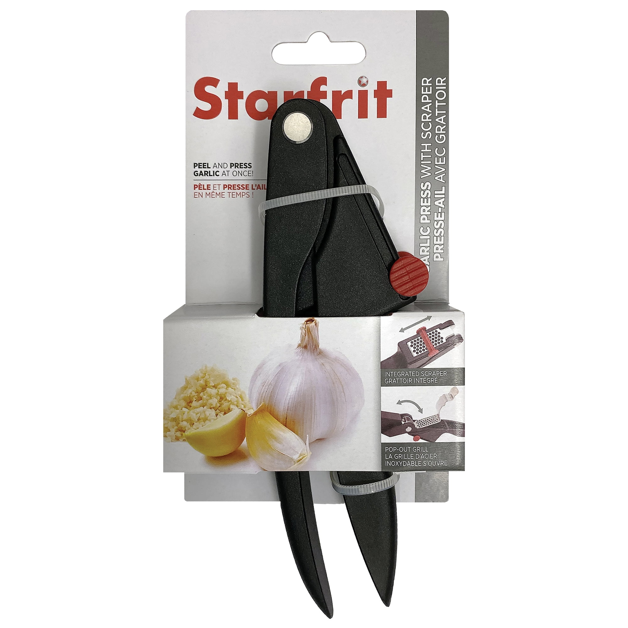 Starfrit Garlic Press with Scraper and Removable Metal Grill