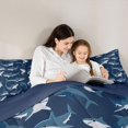 thumbnail image 5 of Feelyou Blue Shark Animal Twin Comforter Sets, Kawaii Sealife Child Bedding Set, 2pcs, 5 of 8