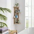 thumbnail image 6 of Danya B. Alvar Corner 4-Tier Floating Ledge Column Wall Shelf - Chestnut, 6 of 11