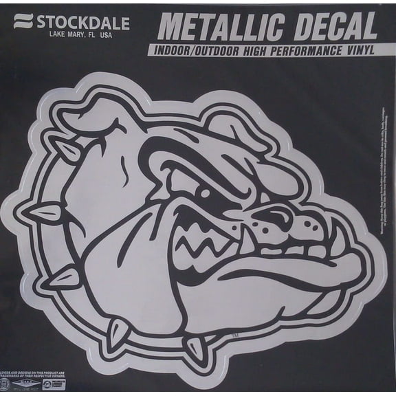 Gonzaga University Bulldogs 6 Inch Decal Sticker, Metallic Chrome Shimmer Design