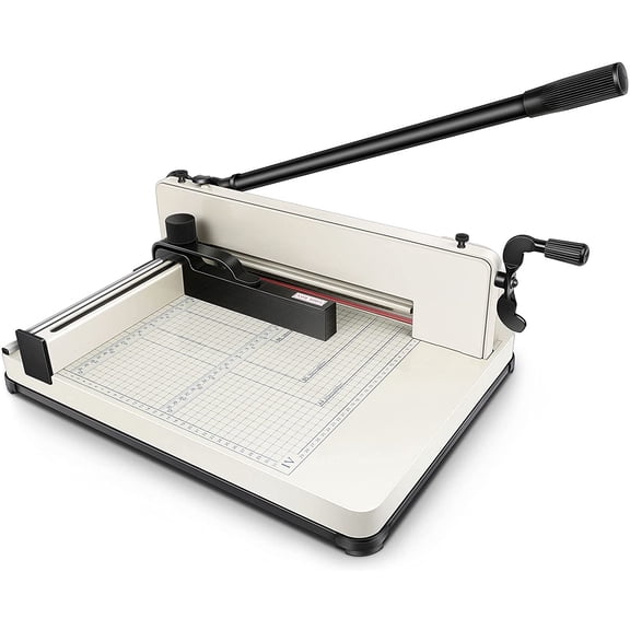 Heavy Duty Paper Cutter, 12" Guillotine Paper Cutter,500 Sheets Capacity Paper Trimmer with Double Safety Protection&Durable HSS Blade for Cutting Paper, Leather, PVC,Non-Woven Fabrics,for Office Home
