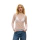 thumbnail image 1 of Camiseta de manga larga transparente para mujer, cuello alto, estampado de corazón, corte ajustado, estilo casual y urbano., 1 of 7